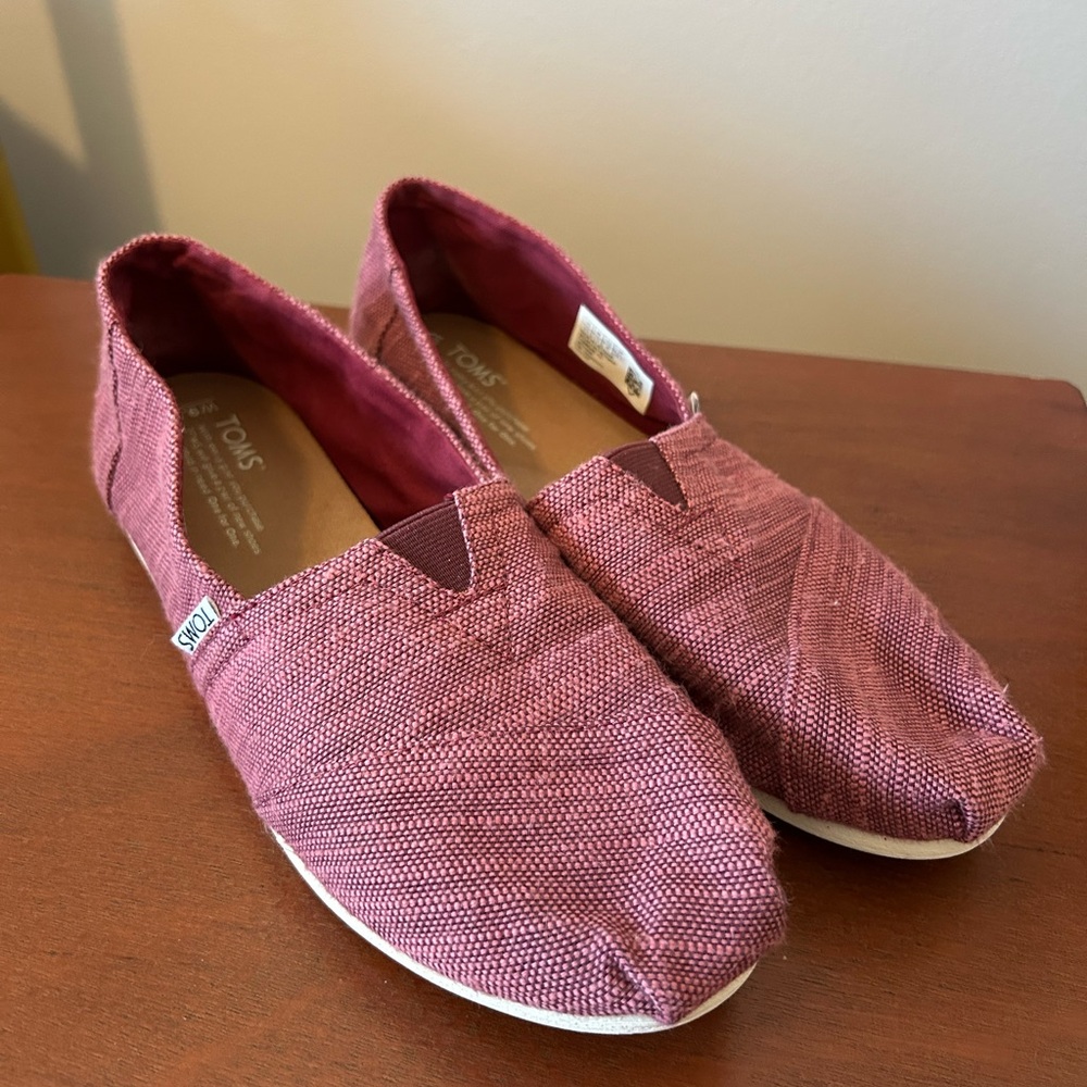TOMS Alpargata Women Loafer Flat Size 9.5 Burgundy
